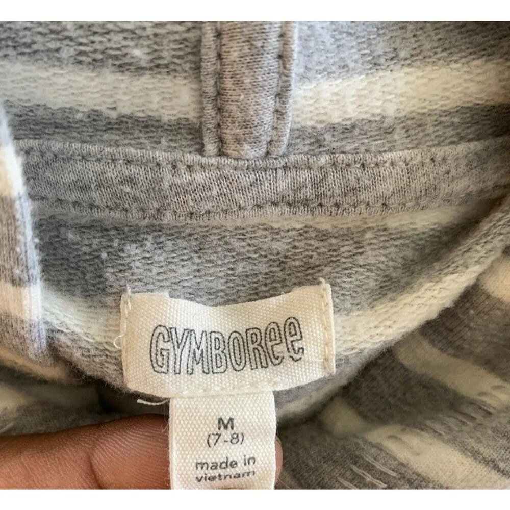 Gymboree Sweatshirt Dress Girls 7/8 (M) SO SOFT Ruffle Cap Sleeve Striped Hooded